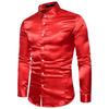 2026 Autumn Men's European Long Sleeve Shiny Casual Shirt