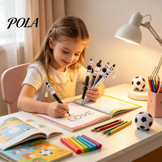 Creative Pen Making Crafts Beaded Ballpoint Kit, with Sports Beads DIY Craft Theme Pens Writing Stationery, for Football Fans Kids And Students School