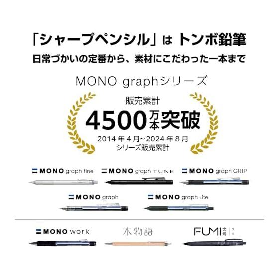 Tombow Pencil Mechanical Pencil MONO Graph Light 0.5mm Navy 5-Pack DCD-521AAZ with MONO Eraser, Wide-View Long Pipe, High-Density Texture Grip,