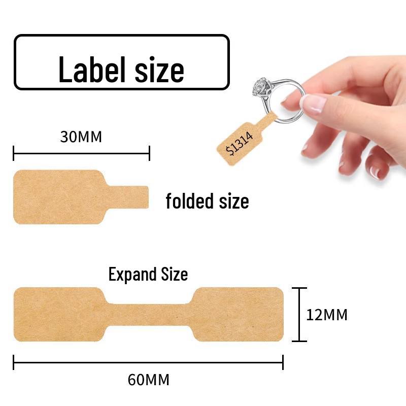 DIY Jewelry Sticker Labels: Self-Adhesive Kraft Paper for Gifts and Decorations.