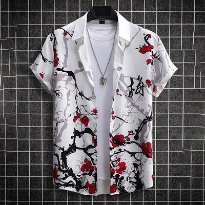 Yazlık 3D Grafiti Çiçek Baskılı Erkek Çocuk Moda Sokak Giyim Uzun Kollu Tişört Unisex Hawaii Gömlekleri Bluzlar