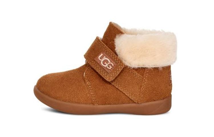 UGG Nolen Suede Slip Resistant, Abrasion Resistant, Thermal Kids Boots Children Aged 3 7 Years Old Brown 1106229T-CHE 28.5
