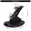 USB Powered Double Controller Charger Stand Holder Compatible for P4 Game Controller with Clear LED Status Display