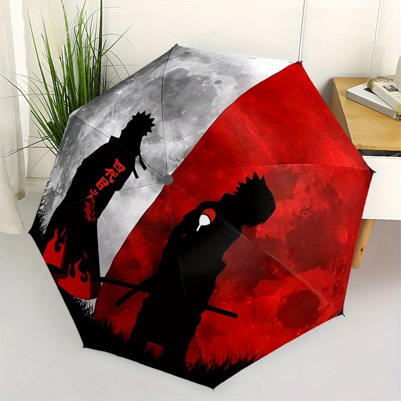 NARUTO Automatic Folding Umbrella with Sturdy Iron Frame, Portable Compact Travel Umbrella All-Season Use Parties023