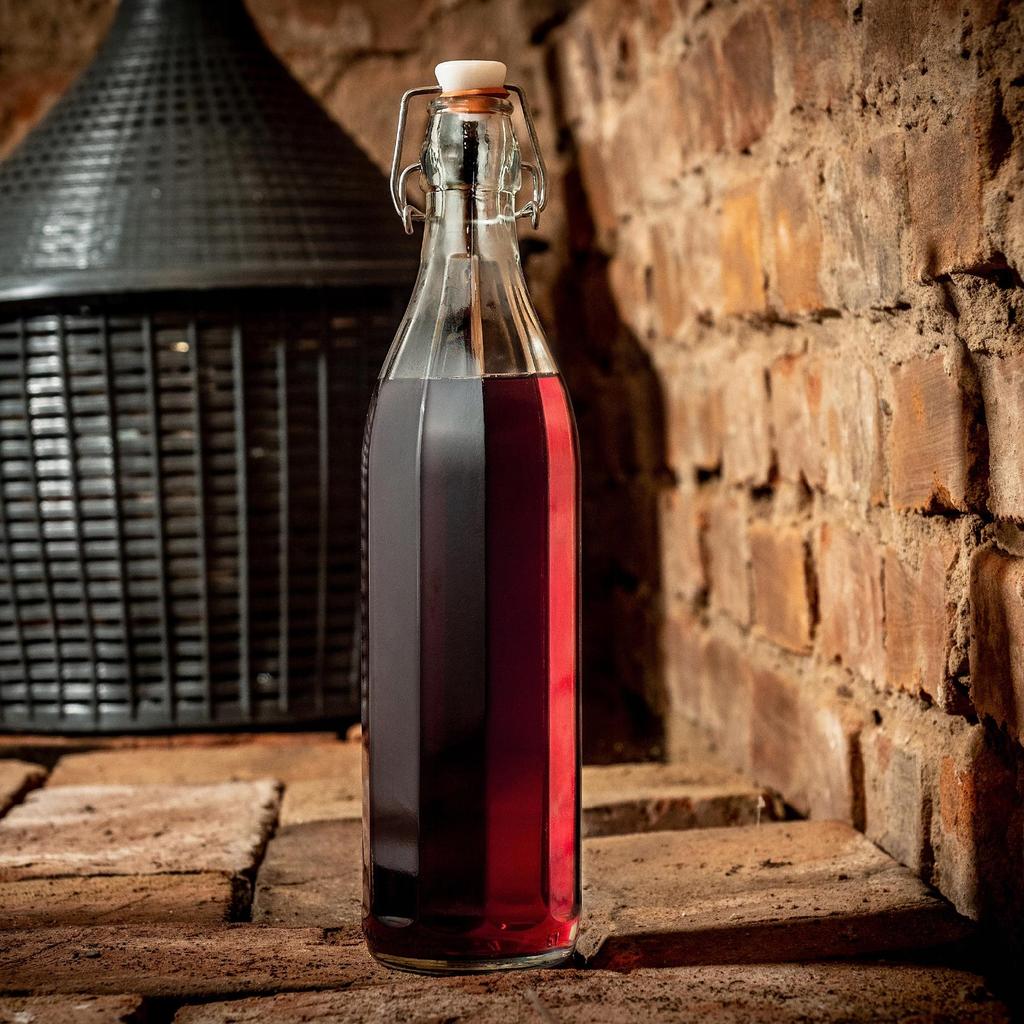 KADAX Glasflasche für Likör Saft Wein Korken 0,5L
