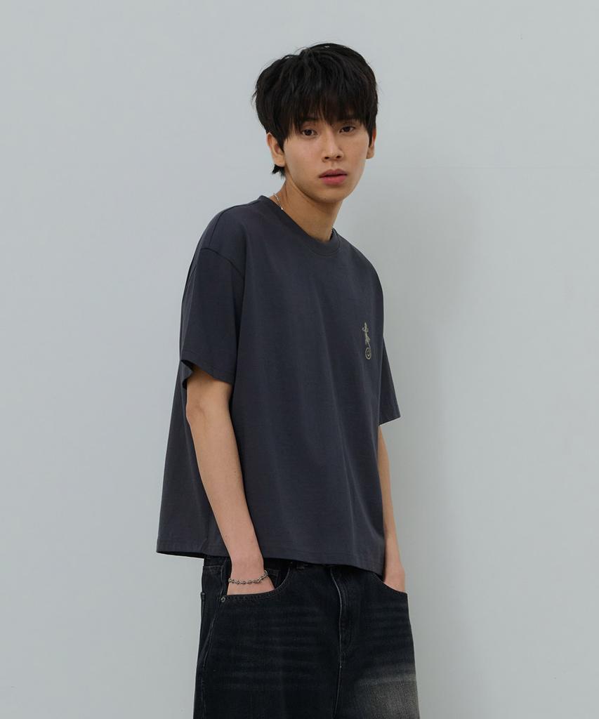 Desiledeu Front Graphic Crop Short Sleeve T-Shirt-Fbsk5805D09