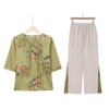 Mother's Summer Chiffon Short-Sleeved Top Set - Stylish T-Shirt for Middle-Aged & Elderly Women