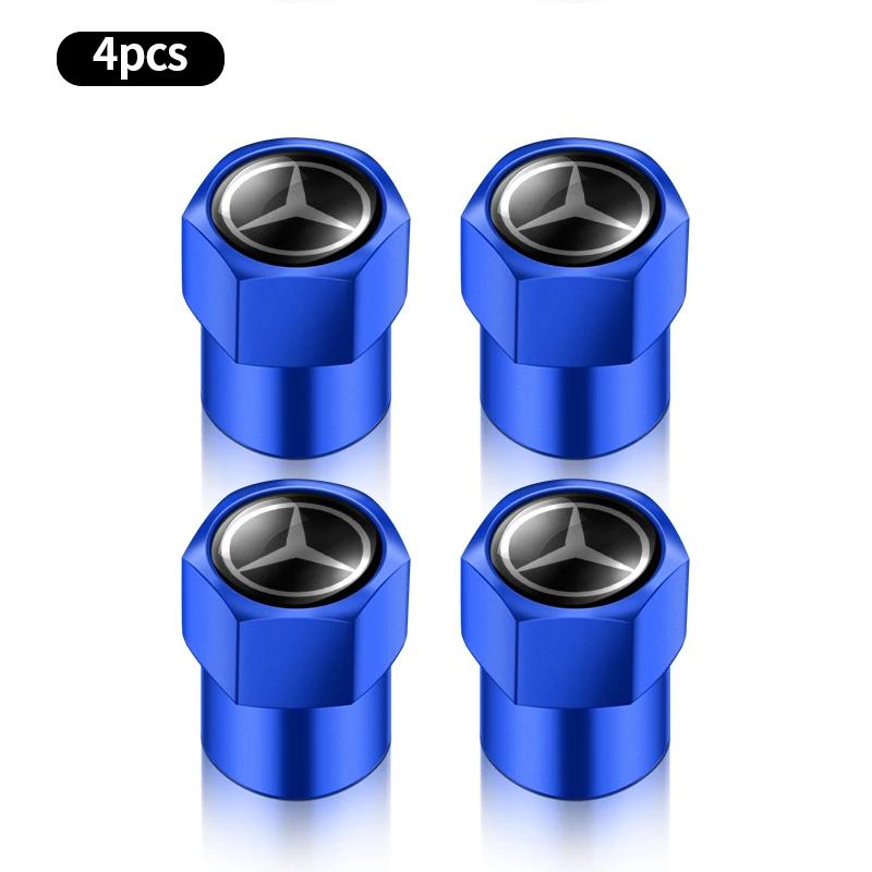 4Pcs Styling Wheel Tire Valve Air Stem Cap Duust Covers For Mercedes Benz W206 Class C200L CLA GLA W203 W220 W213 W211 W212 W201