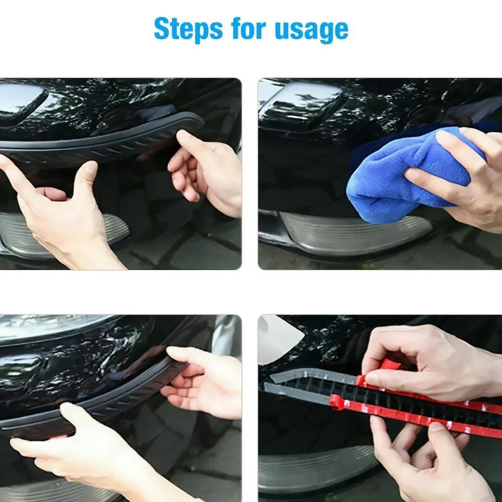 Car Door Anti Scratch Protector Strip Rearview Mirror Anti-collision Stickers Universal Rubber Auto Bumper Protector Bar Styling
