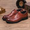 Mode Herr Oxford Äkta Läder Gummi Klänningsskor Brogue Snörskor Flats Herr Fritidsskor Formella affärs bröllopsskor
