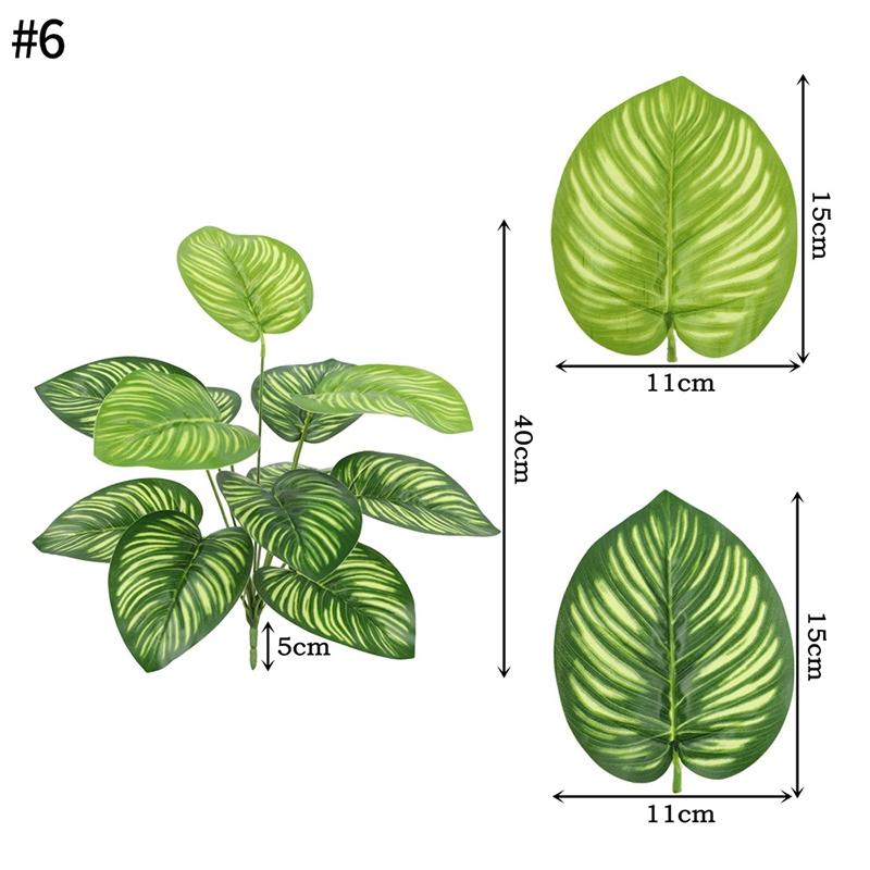 Artificial Turtle Back Monstera Leaf Simulation Fake Flowers Plant Pot Plastic Leaf Faux Plant Branch Ornamental Home Room Decor
