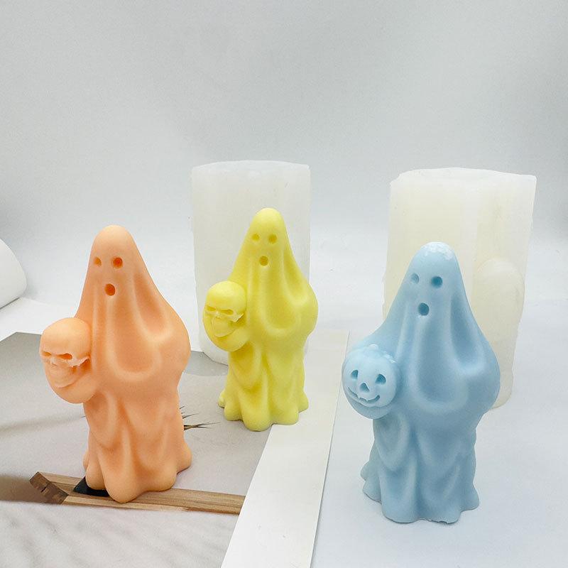 Ghost Silicone Mould Gypsum Plaster Ghost Candle Mold Ghost Mould Handmade Halloween Molds For Home Decor Holiday Gifts Diy