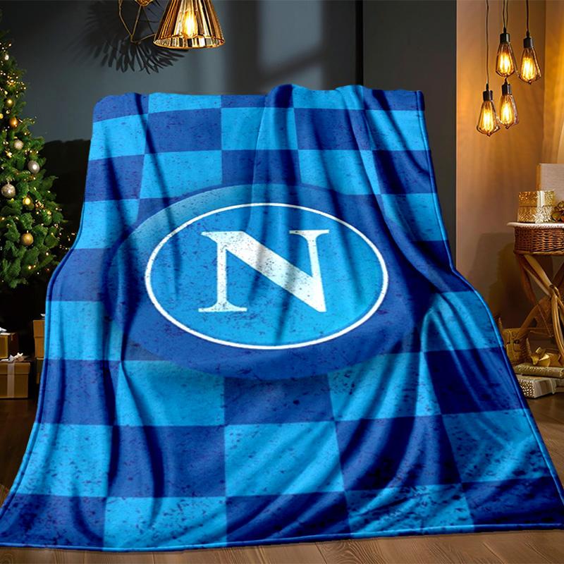 Coperta con Emblema del Napoli Calcio Coperta in Flanella da Esterno per Campeggio, Escursionismo, Feste in Giardino, Essenziali per Picnic, regalo per famiglia e amici