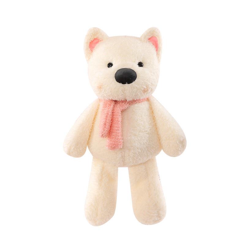 West White Highland Terrier With Scarf Plush Toy Stuffed Animal Doll Kids Gift