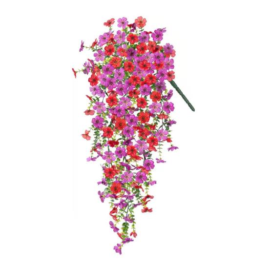 Konstgjord violett vinranka dekoration realistisk UV-beständig falsk blomma rotting inomhus utomhus trädgård veranda uteplats vägghängande konstgjord blomdekor