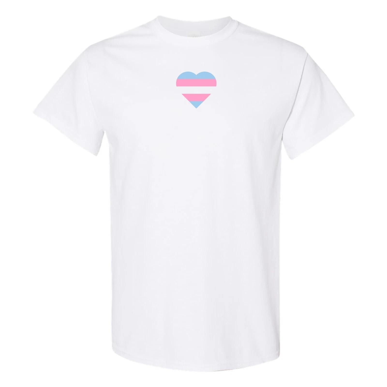 

Transgender Pride Flag Heart - Pride Month LGBTQIA Love Identity T Shirt - White S