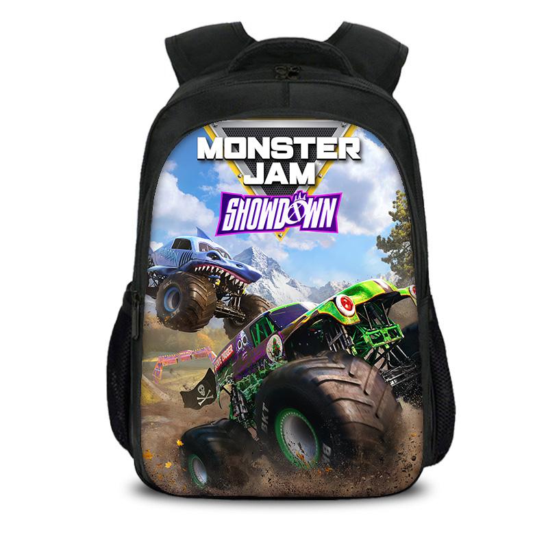 Monster Jam double-layer backpack cartoon print new trend student school best campus companion birthday gift