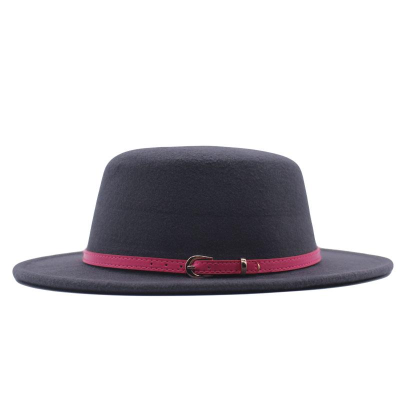 British Hat Retro Woolen Hat Wide Brim Flat Top Top Top Hat Simple Autumn and Winter Hat Trendy Sun Hat Felt Hat
