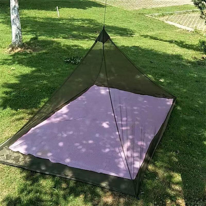 Portable Single Person Camping Mosquito Net Tent Triangle Foldable Outdoor Shelter Hiking Picnic Travel