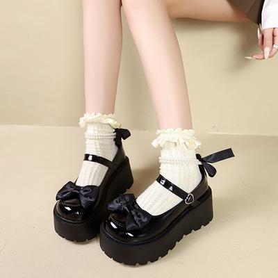Mode Mary Jane Läderskor med Tjock Sula Dam 2025 Höst Ny Design Punk Lolita Skor Dam Mode Mångsidiga Loafers Casual Svart