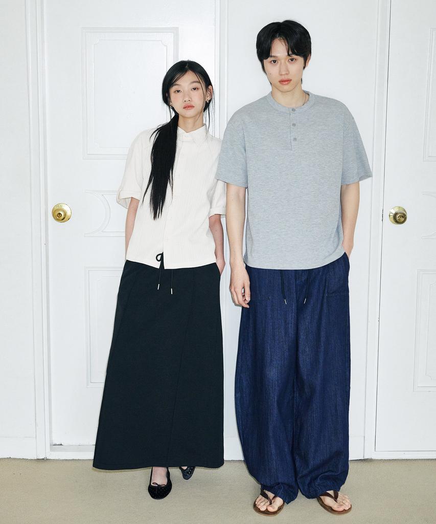 GLW [W] Sweat Long Skirt Black