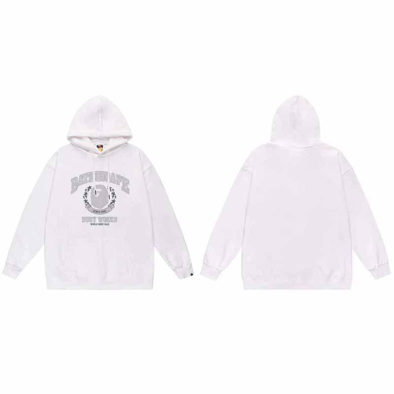Mens Oversized Hooded Sweatshirt With Ape Head Print Heavyweight Cotton Long Sleeve Pullover Daily Wear