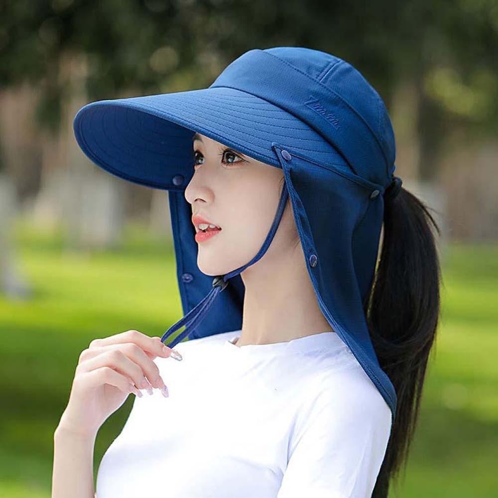 Face Covering Sunshade Shawl Cap Wide-Brimmed Picking Tea Hat Portable Neck Protection Cap  Sport