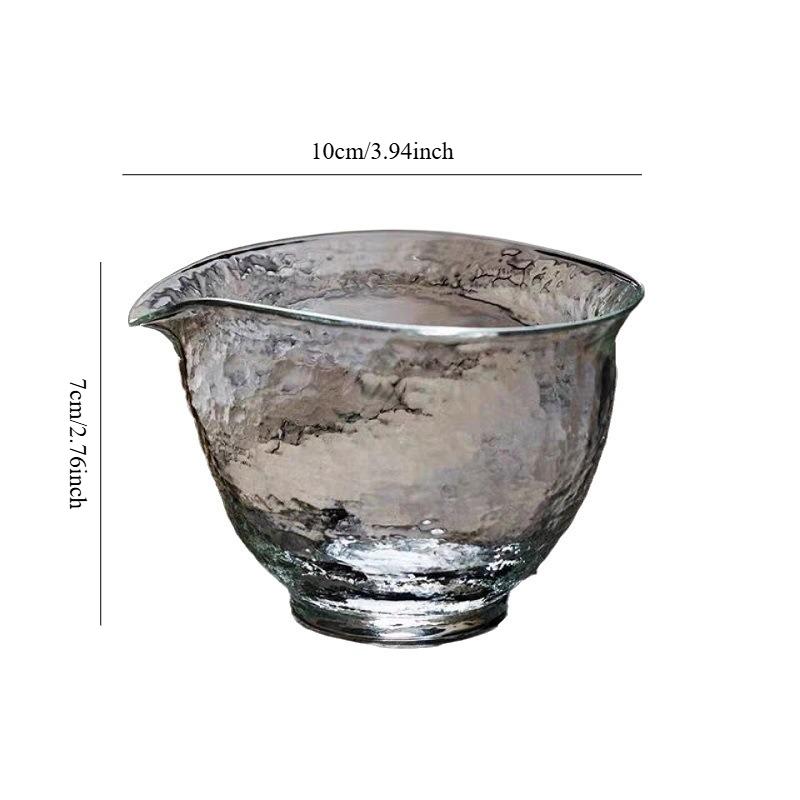 Japanese Sle Large Size Glass Gongfu Tea Set Hammered Pattern Transparent Public Cup Tea Ocean Fair Cup Tool for Tea