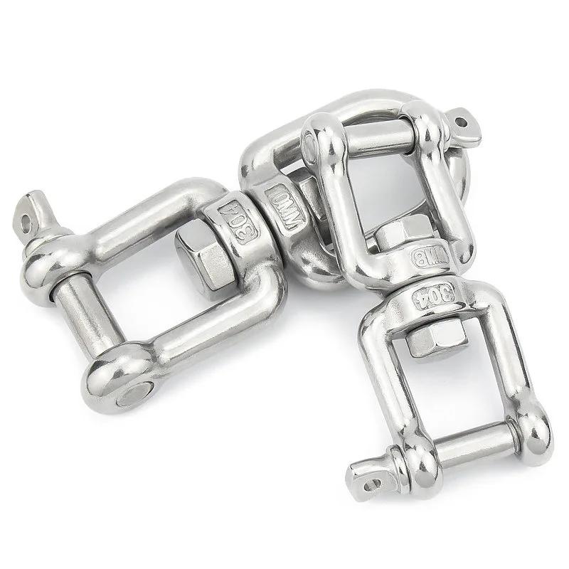 304 Stainless Steel Double Ended Swivel Eye Hook Ring Connector 8-Shaped Universal Rotating OX Rotating Ring Chain Buckle Ring
