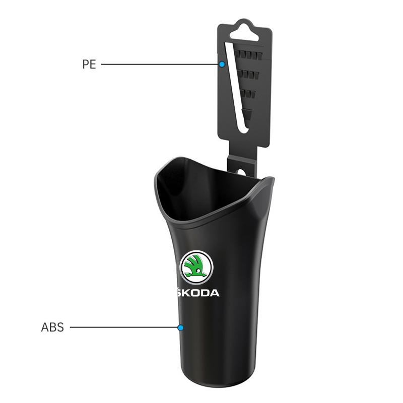 1/2Pcs Car Styling Car Storage Box Umbrella Garbage Organizer Bucket For Skoda Octavia Superb Rapid Kodiaq Karoq Fabia Kamiq Roomster Citigo