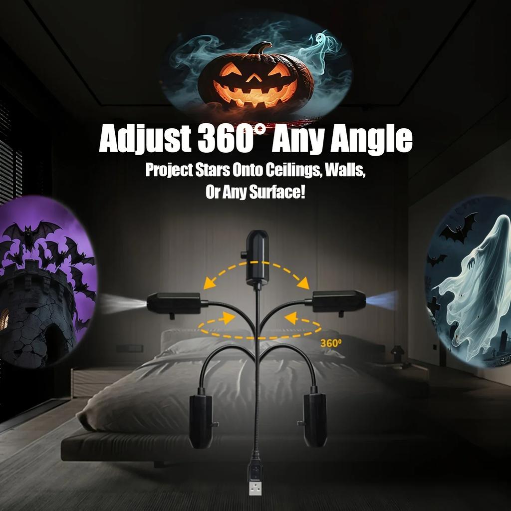 1/3/6 Patterns Rotating Christmas Projector Light Multi Pattern Design USB Powered LED Night Lamp,Wall Ceiling Bedroom Ambiance