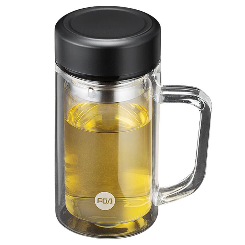 Fuguang Junyue Double-Layer Glass Office Mug with Tea Infuser