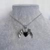 Gothic Punk Heart Shape Pendant With Alloy Drop Oil Necklace For Women
