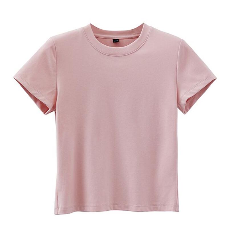 FivePlus Spring Solid Short Sleeve Round Neck T-Shirt