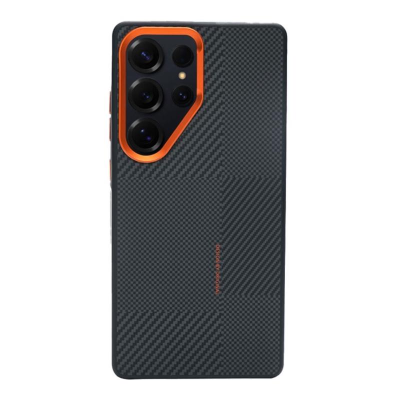 

Бізнес Sle Текстура вуглецевого волокна Сплавний Об єктив Піднятий Захисний Чохол Для Samsung Galaxy S26 S25 S24 S23 Ultra Магнітна Бездротова Зарядка Протиударний Чохол Galaxy S25 Ultra помаранчевий
