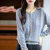 QingHe Cashmere Women's 30% Cashmere Cardigan - Soft & Warm Wool Blend Sweater