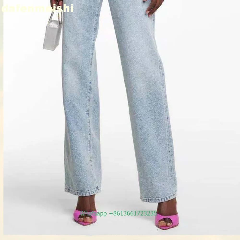 Fashion Open Toe Fashion Roman Women Sandals 2025 Summer New Slippers Pointed Toe 9Cm Wine Glass Heel Solid Color High Heel Slides