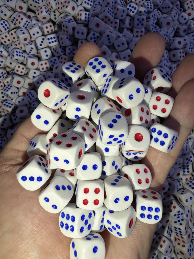 Multicolor Dots Disposable Small Dice for Parties and Bars