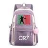 Football Star Cute Backpack Cr7 Primary And Secondary School Student Schoolbag Color Matching Waterproof And Wear-Resistant Backpack