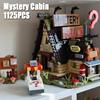 1125 Teile Mystery Cabin Bausteine Sets Hütte Straßenansicht Modell MOC Ideen Steine DIY Pädagogisches Montage Spielzeug Geschenke Für Geschenke