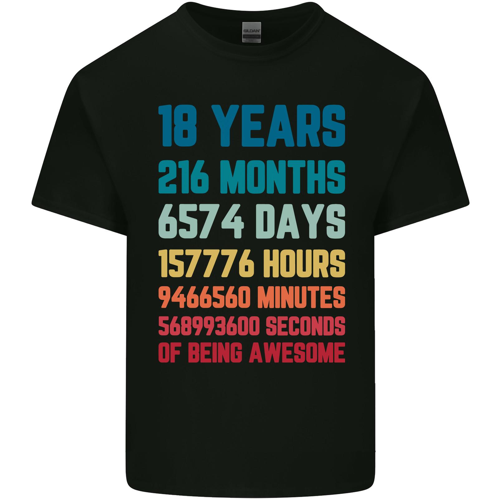 18th Birthday 18 Year Old Mens Light Cotton T-Shirt Mens Womens Tees Top S