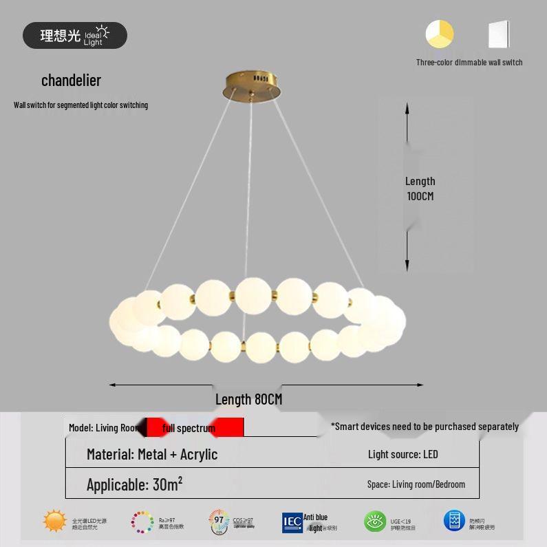 Italian Cream Minimalist LED Pendant Lamp for Living Room and Stairwell