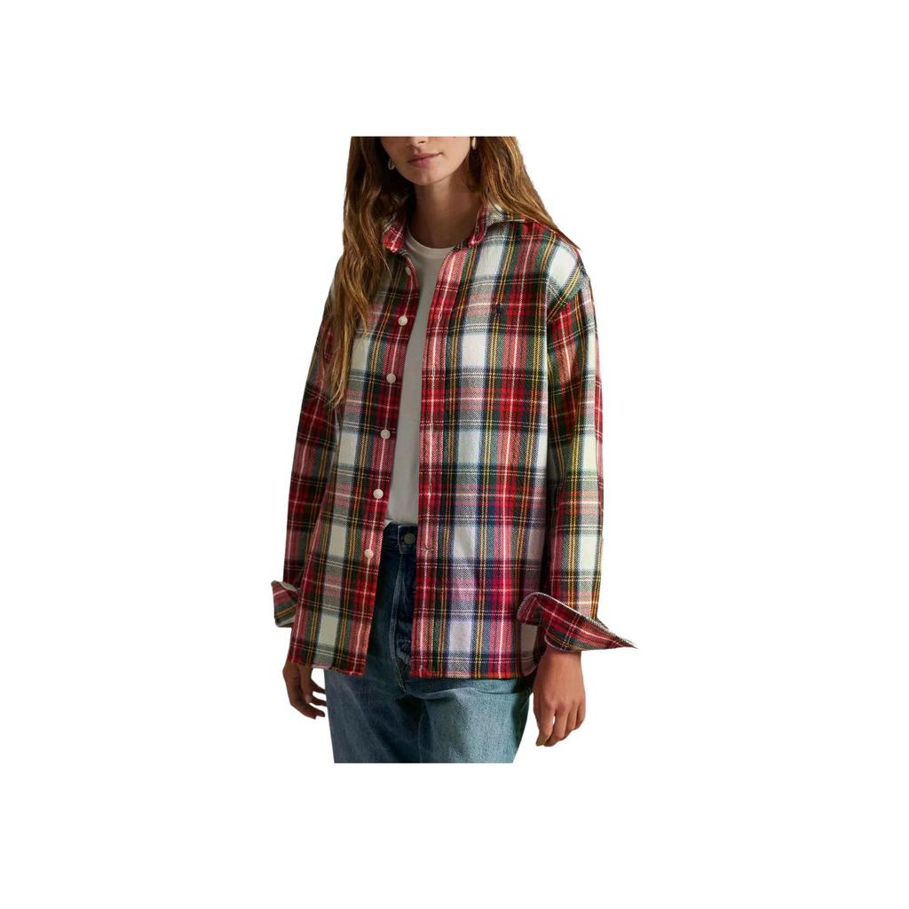 Camisa de Manga Larga con Botones y Cuello a Cuadros Polo Ralph Lauren para Mujer 211978158-001