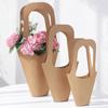 10Pcs Handheld Flower Basket Kraft Paper Tote with Handle Flower Paper Box  Valentine Day Gift Tote