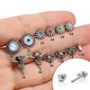Elegant 316L Stainless Steel Stud Earrings with Eye Heart Zirconia and Screw Round Ball Design for Cartilage Piercing