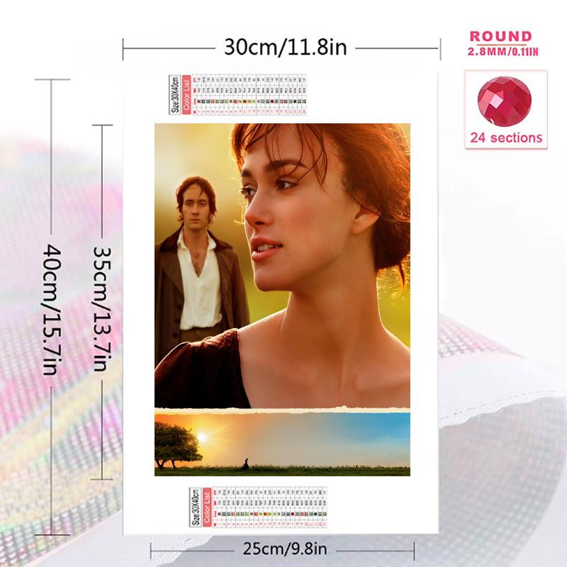 Pride and Prejudice2005 Pattern 3pcs 100% Round Full Drill 5D DIY Diamond Painting Embroidery Cross Stitch Rhinestone Décor
