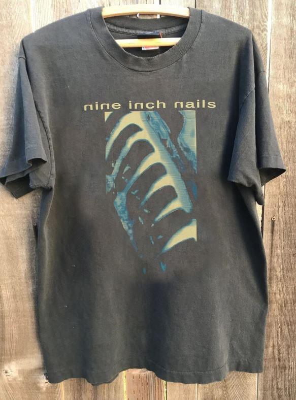 Nine Inch Nails classic style unisex charcoal short sleeve tee QT7072 XXXL