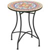 Średnica 60cm Mozaikowy Stół Patio Zewnętrzny - Czerwony