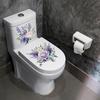 Hyacinth Flower Purple Wall Stickers for Toilet Bathroom Removable Waterproof Decals