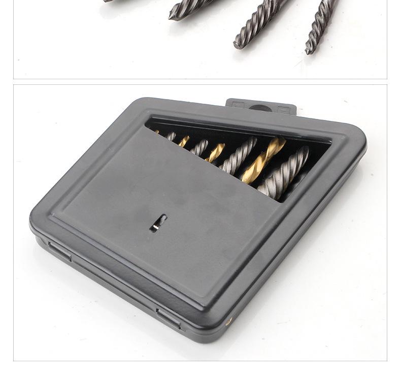 10-Piece Screw Extractor Set with Iron Box for Bolt Removal